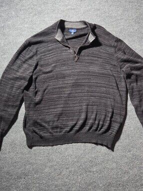 George 2XL Black 1/4 Zip Cotton Polyester Sweater